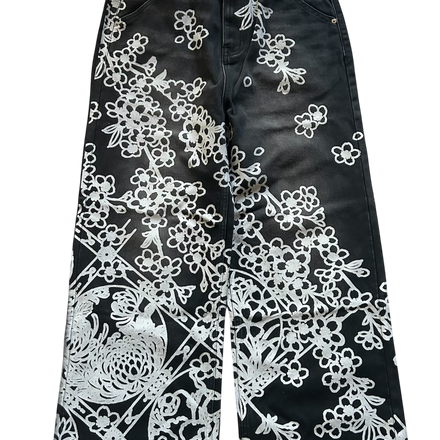 Black “Flora” Jeans