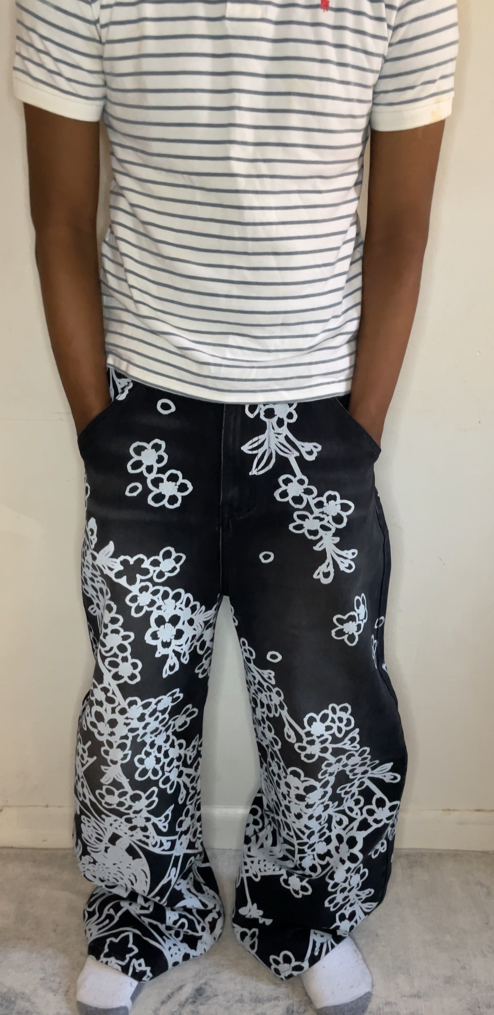 Black “Flora” Jeans