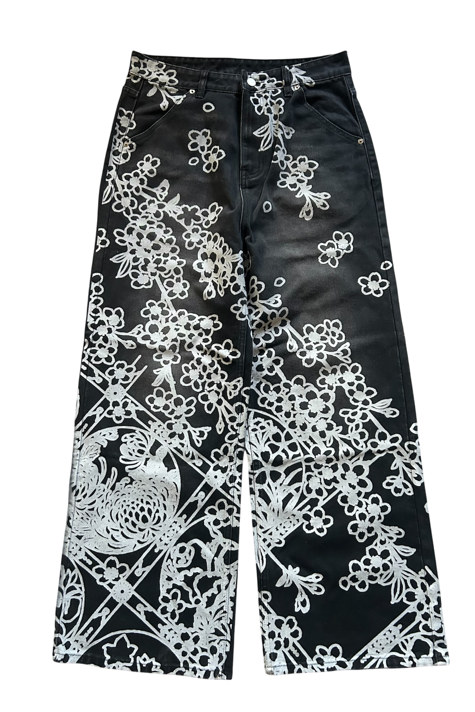 Black “Flora” Jeans